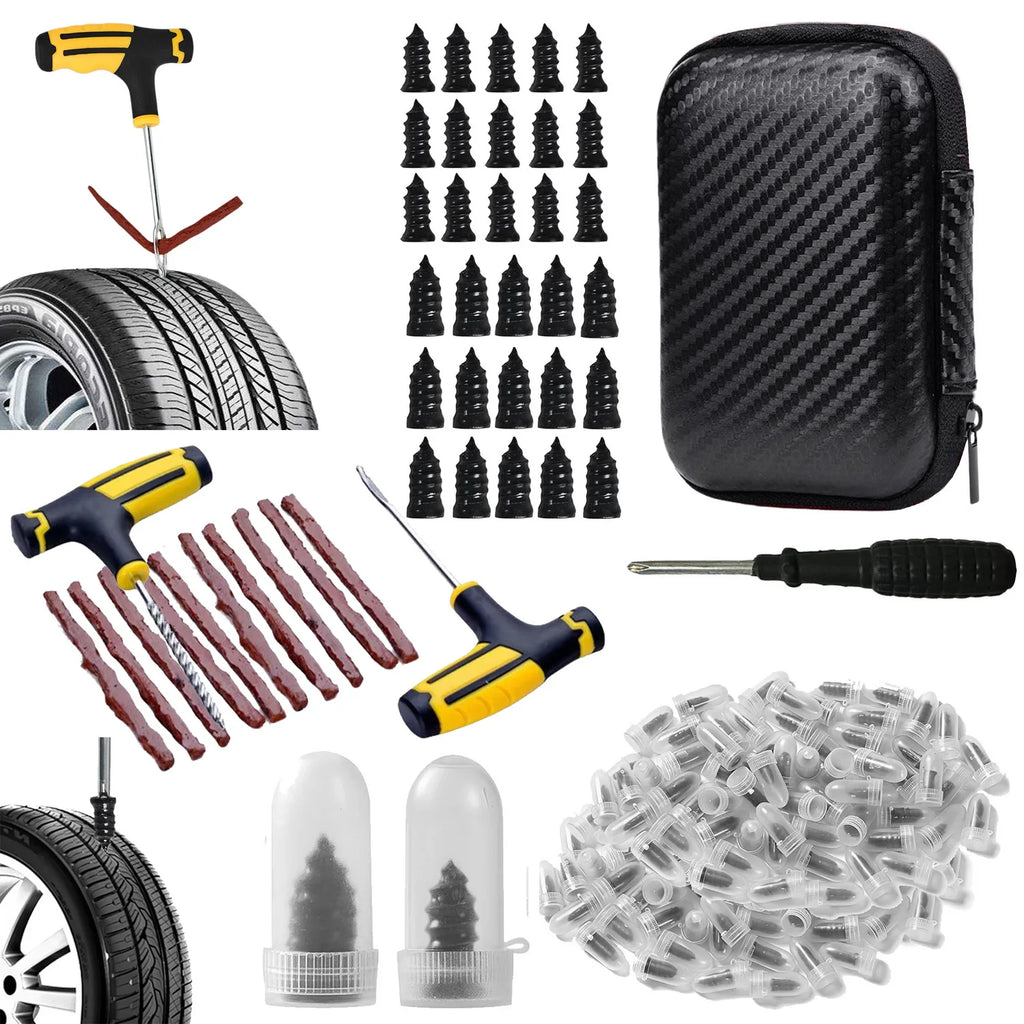 Car Tire Plug Kit, Essential Car Emergency Flat Tire Repair Kit, Professional Tubeless Tires Patch Kits for Cars