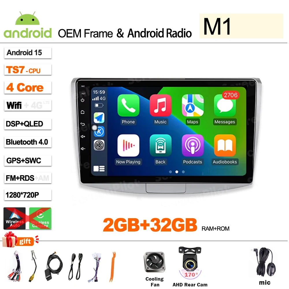 For  Volkswagen VW Passat B6 B7 B8 CC 2007- 2021 android 15 Multimedia Video Player Carplay Intelligent System Wifi 4G 8 Core CM World
