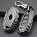 For Hyundai Carbon Fiber Car Smart Key Cover Case Chain Accessories Veloster Accent Palisade Elantra GT Venue Santa Fe Kona i30 CM World