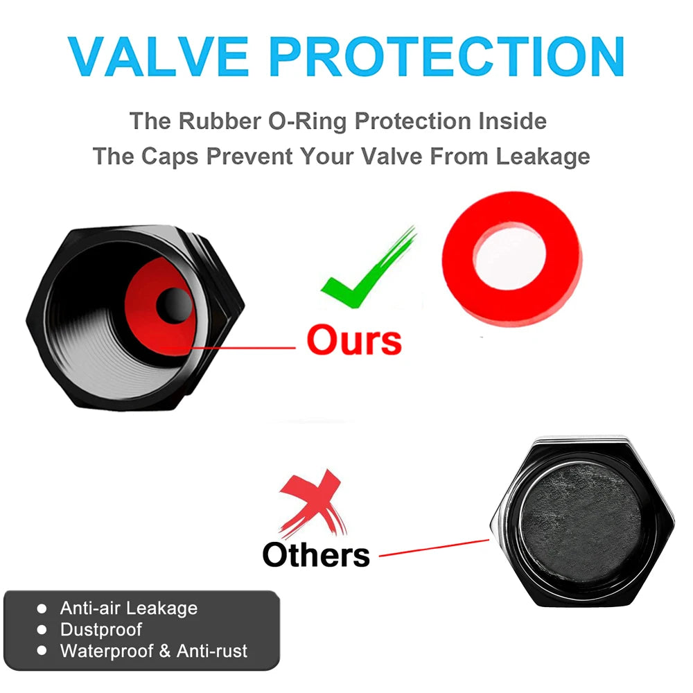 Aluminum Alloy Car Wheel Tire Valve Caps Tyre Rim Stem Covers Car Dustproof Tire Cap For Cars Motorcycles Trucks Bikes CM World