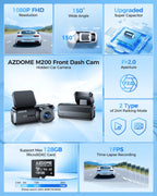 AZDOME 1080P Dash Cam M200 150° Wide Angle Built-in GPS WiFi Car Camera G-Sensor App Control 24H Parking Surveillance Car DVR Car Mobile World