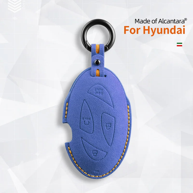 5 Buttons Car Key Case For Hyundai Grandeur GN7 Kona Ev 2023 Ioniq 6 Auto Smart Remote Suede KeyChain Cover Shell Accessories