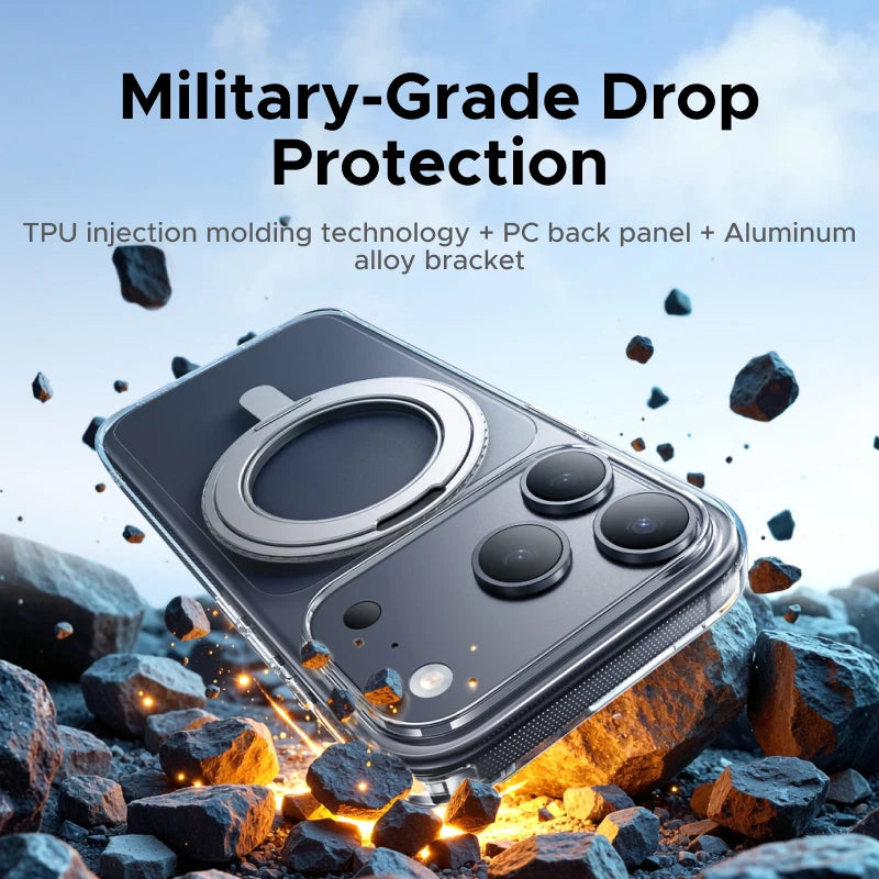 UGREEN for iPhone 17 Pro Max 360° Magnetic Stand Case Cover for iPhone 17pro for Magsafe Rotatable Magnet Kickstand Case Car Mobile World