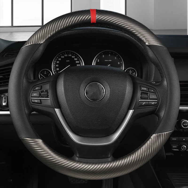 Universal D Shape Car Steering Wheel Cover Breathable Anti Slip Car Decoration Suitable 37-38cm Steering Wheel Cover Accessories CM World