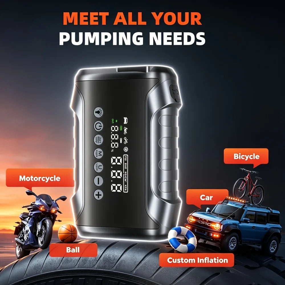 AEGNITE 23000A 10-in-1 Portable Car Emergency Start Jump Battery Charger 12V with Optional 150PSI Air Pump LED Light USB Type-C & USB Output Quick Charge