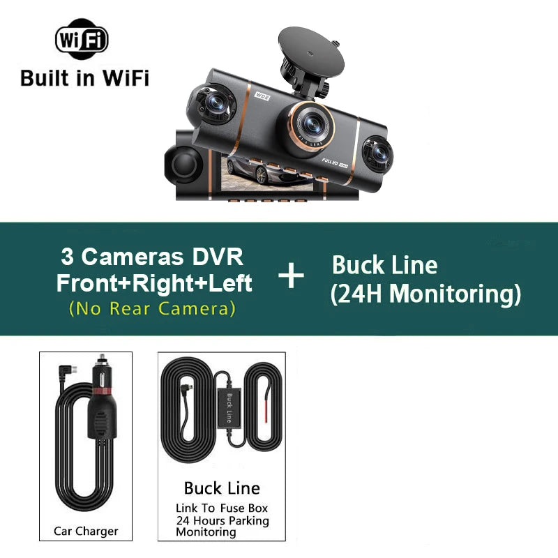 360°Auto Car Camera 1080P Video Recorder 3/4 Lens WIFI DashCam for Car DVR Black Box Night Vision Dash Cam 24H Parking Monitor