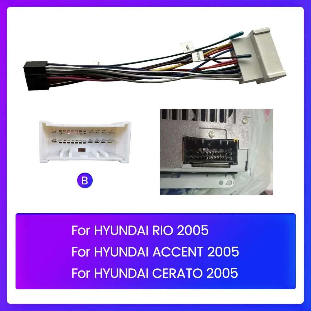 Power Cable For Hyundai Kia Android Car Radio Stereo Car Audio MP5 Player GPS Central Automotive Multimedia Player Accessories CM World