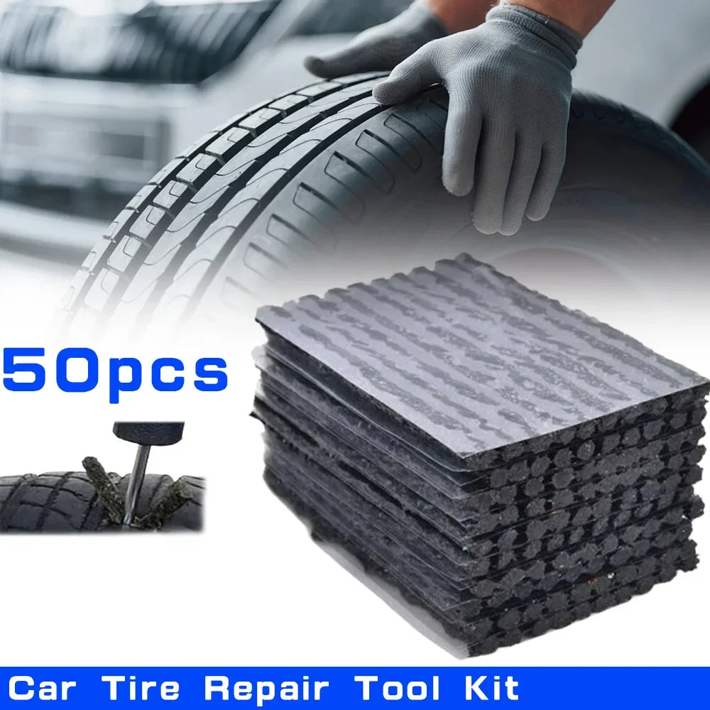 50Pcs Tire Repair Strips Tubeless Rubber Stiring Glue Seals for Car Motorcycle Tyre Puncture kit wicks worms Tools Accessories CM World