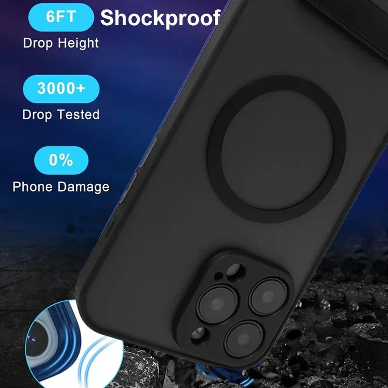 Magnetic Mobile Phone Case with Stand for iPhone 17 16 Pro Max 15 14 Plus 13 12 11 Translucent Cover with Kickstand Car Mobile World