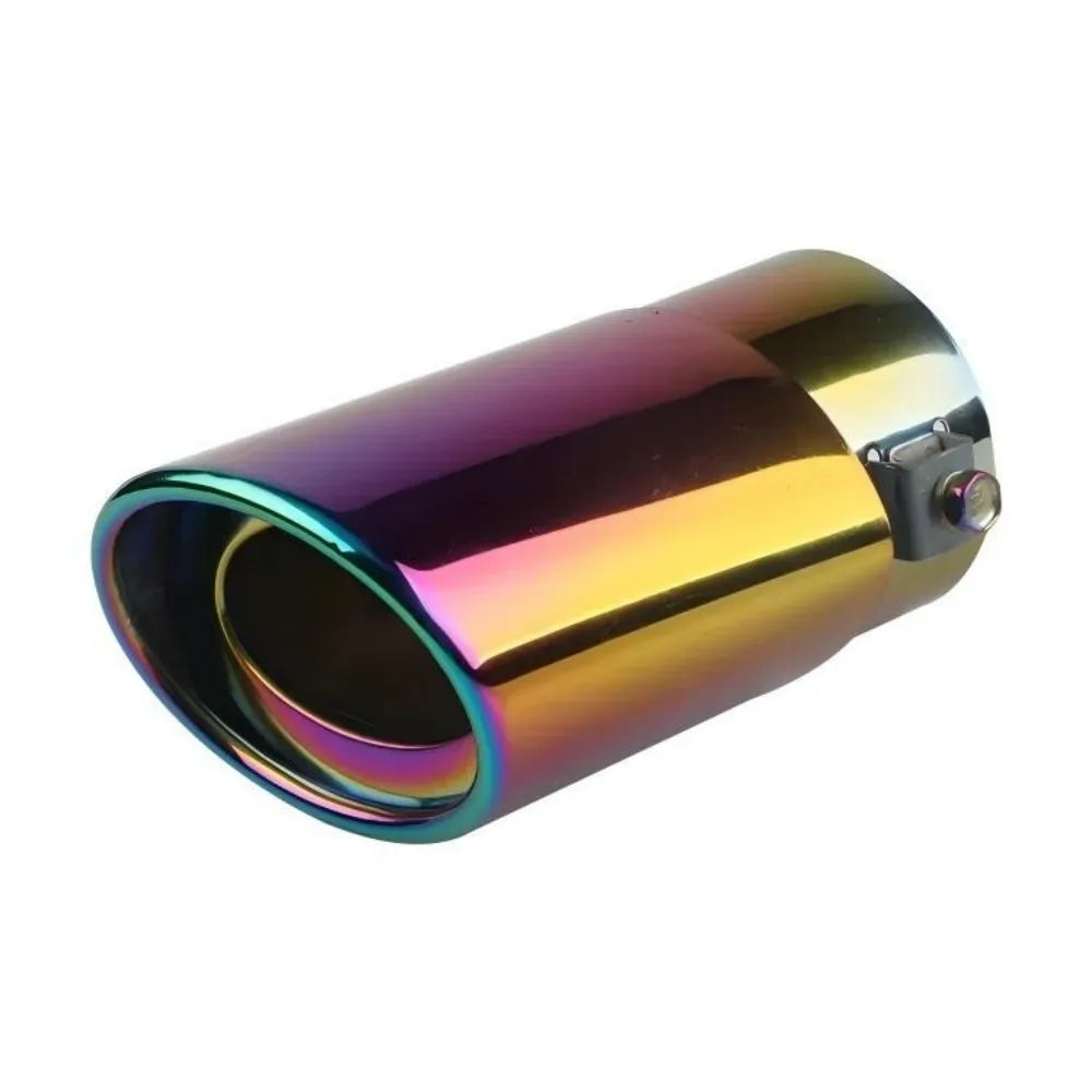 2.5" Stainless Steel Chrome Trim Car Auto Exhaust Muffler Tip Pipe Rear Tail Throat for Most Cars DIY Parts Accessories
