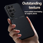 Skin Feel Protective Lichee Pattern Leather Phone Case for Samsung S26 S25 Edge S24 S23 S22 S21 Ultra FE Plus Car Magnetic Cover