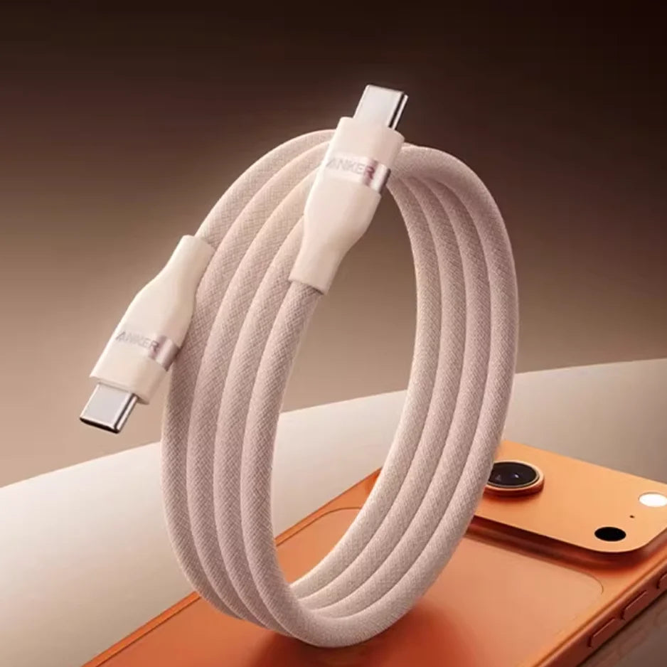 Anker A82E2 USB-C to USB-C Cable (3 ft / 6 ft, 240W, Upcycled-Braided)Fast Charging Type C Charger for iPhone 17/17Pro/17 Air