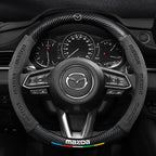 For Mazda 3 5 6 SKYACTIV Axela Atenza CX30 CX5 CX8 CX9 MX5 RX8 RX7 BT50 Carbon fiber Suede Car Steering Wheel Cover Accessories CM World