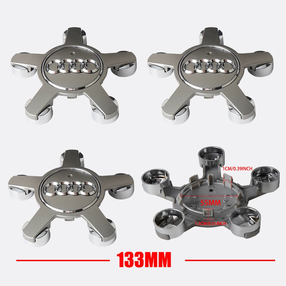 4Pcs Car Wheel Hub Cover Tires Rim Center Replace Cap Decoration Accessories For Audi Sline A3 8P 8L 8V A4 B8 B6 B7 B9 A6 C6 C7