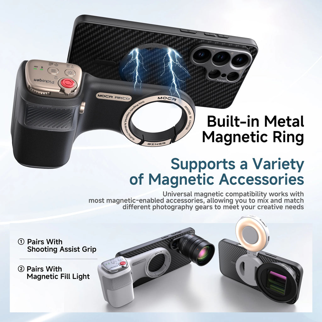 PICKOGEN 17mm Mount Phone Case for Samsung Galaxy S24 / S25 / S26 Ultra Magnetic Phone Case Cage Compatible Photographic Lens