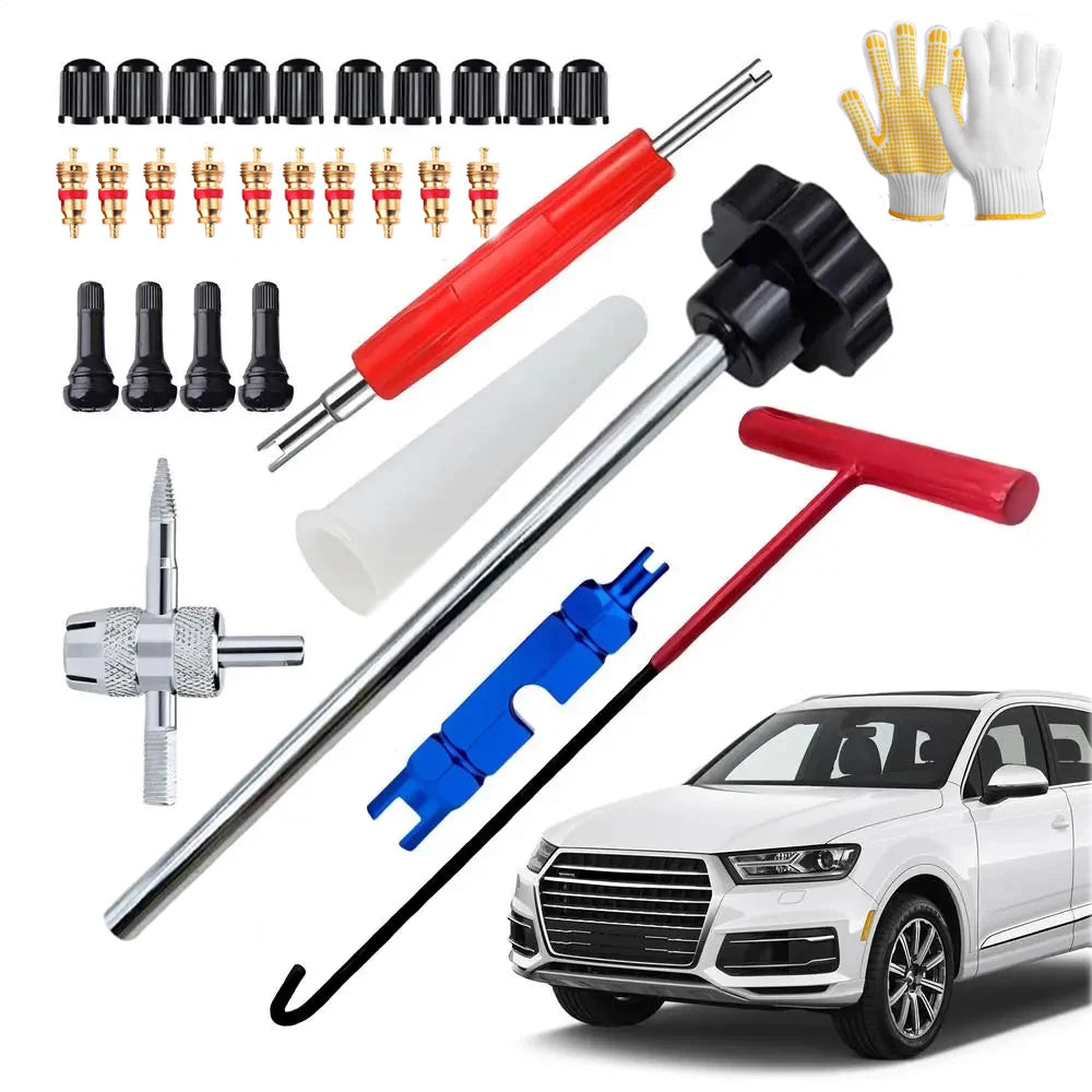 3/31pcs Car Motorcycle Bike Quick Change Tire Valve Tool Kit - Easy Valve Stem Replacement And Installation Set CM World