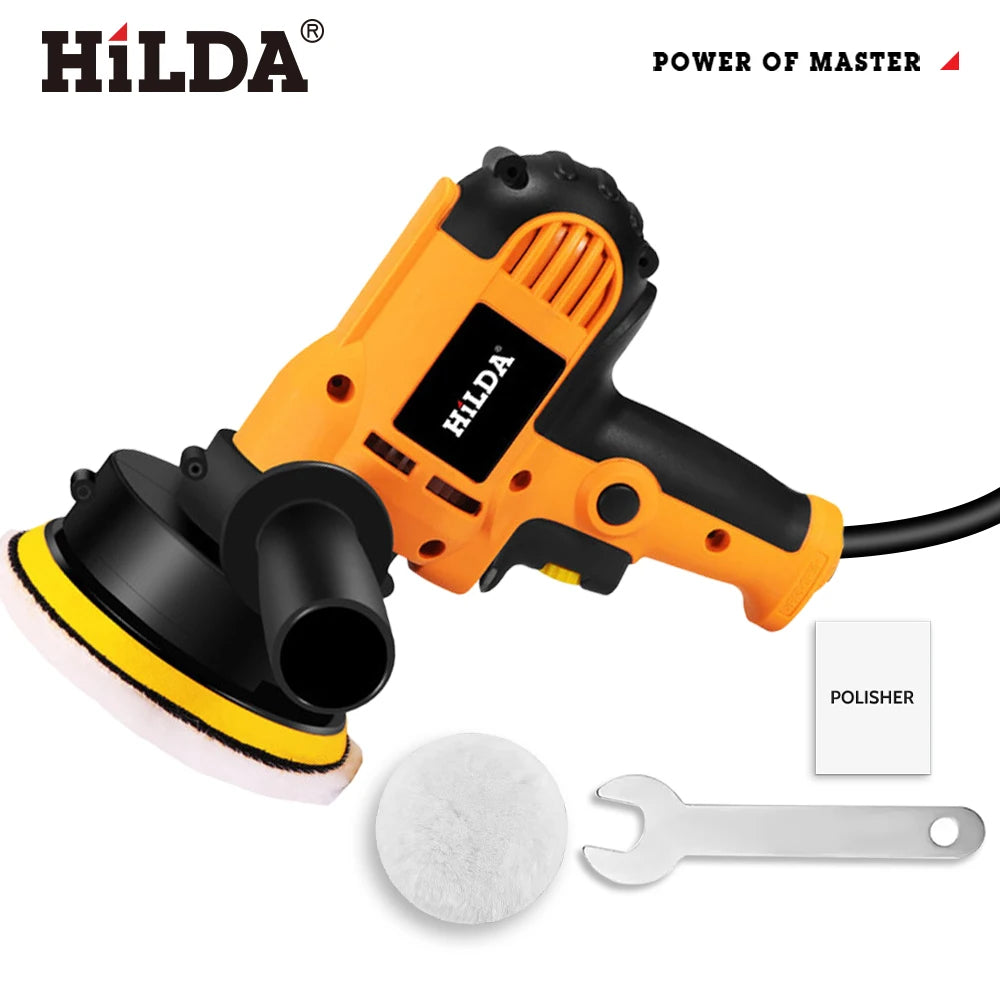HILDA Electric Car Polisher Car Beauty Waxing Machine  Adjustable Speed Sanding Waxing Tools Automotive Polishing Scratch Repair CM World