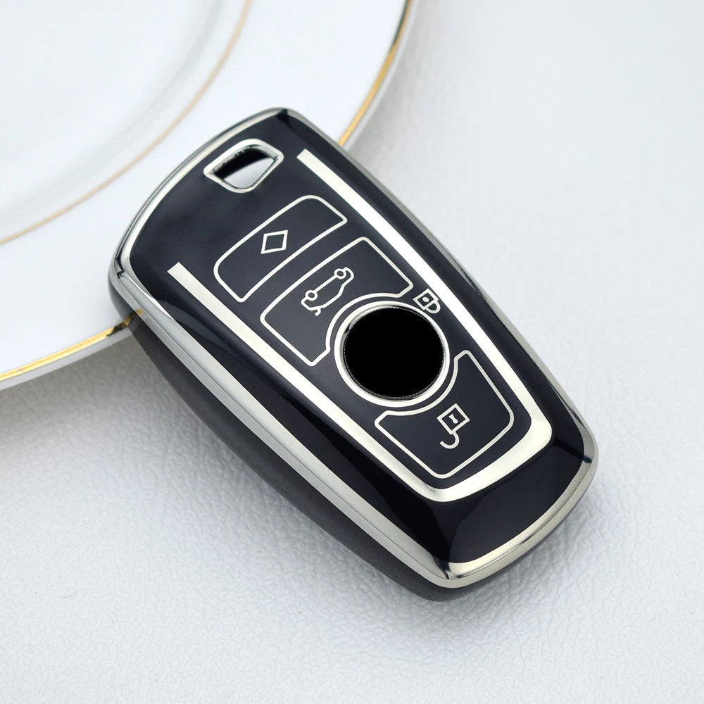 TPU Remote Car Key Case Cover Holder for BMW 1 3 5 7 Series X1 X3 X4 X5 X6 F10 F20 F30 F34 F25 F31 M3 M4 E34 Keychain