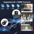 11.26 inch Dash Cam Car DVR 4K Camera Wireless Carplay Android Auto Touch Screen Dual Len Video Recorder Dashboard BT FM AUX GPS Car Mobile World