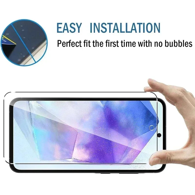 5Pcs Screen Protector for Samsung A55 A15 A54 A34 A13 A14 A53 A52 A12 A33 A52S A32 A35 A71 A72 A51 A22 S10E S20FE Tempered Glass Car Mobile World