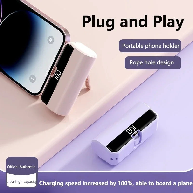 Lenovo 500000mAh Mini Capsule Power Bank Fast Charge High Capacity Powerbank Portable External Battery for iPhone Huawei Samsung