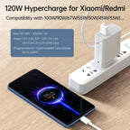 xiaomi 120W Super Fast Charger 100W Turbo Hyper Charge Adapter Mi 17 15 14 13 11T Ultra Pro Redmi 12C Note 14 POCO F6 F7 X7 Pro Car Mobile World
