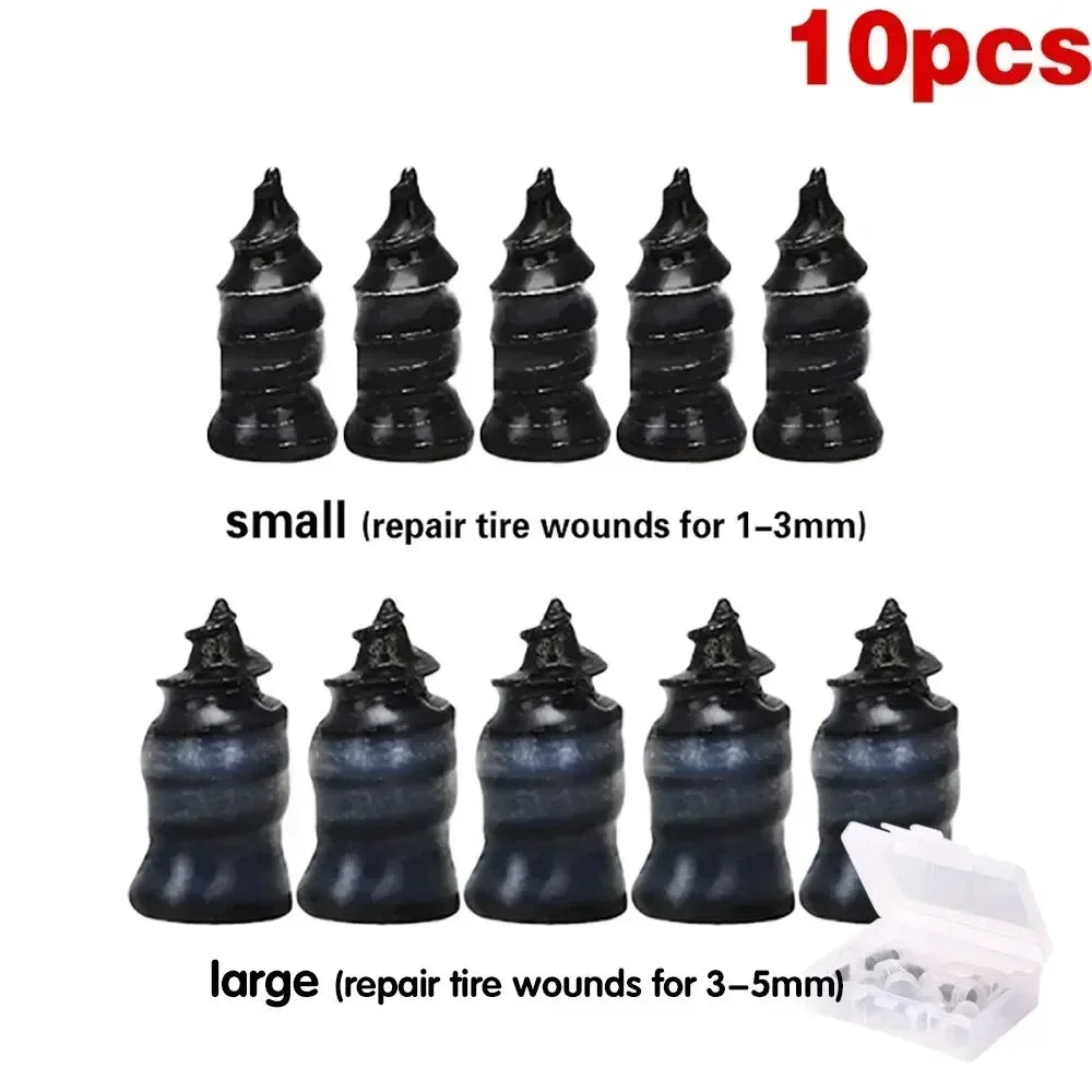 70-10PCS Universal Vacuum Tyre Repair Set For Car Motorcycle Scooter Rubber Tubeless Tire Repair Kit Glue Free Repair Nails
