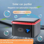 Solar Powered Car Air Purifier Usb Oxygen Cleaner Negative Ion Odor Removal Second-Hand Smoke Removal Car Air Purifier Car Mobile World