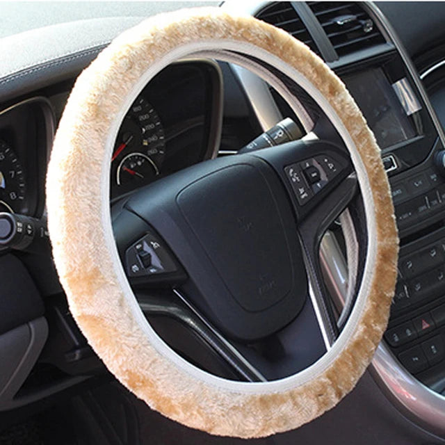 Four Seasons Universal Car Steering Wheel Cover 37-38cm Leather Embroidered Color Diamond-Studded Elastic Steering Wheel Cover