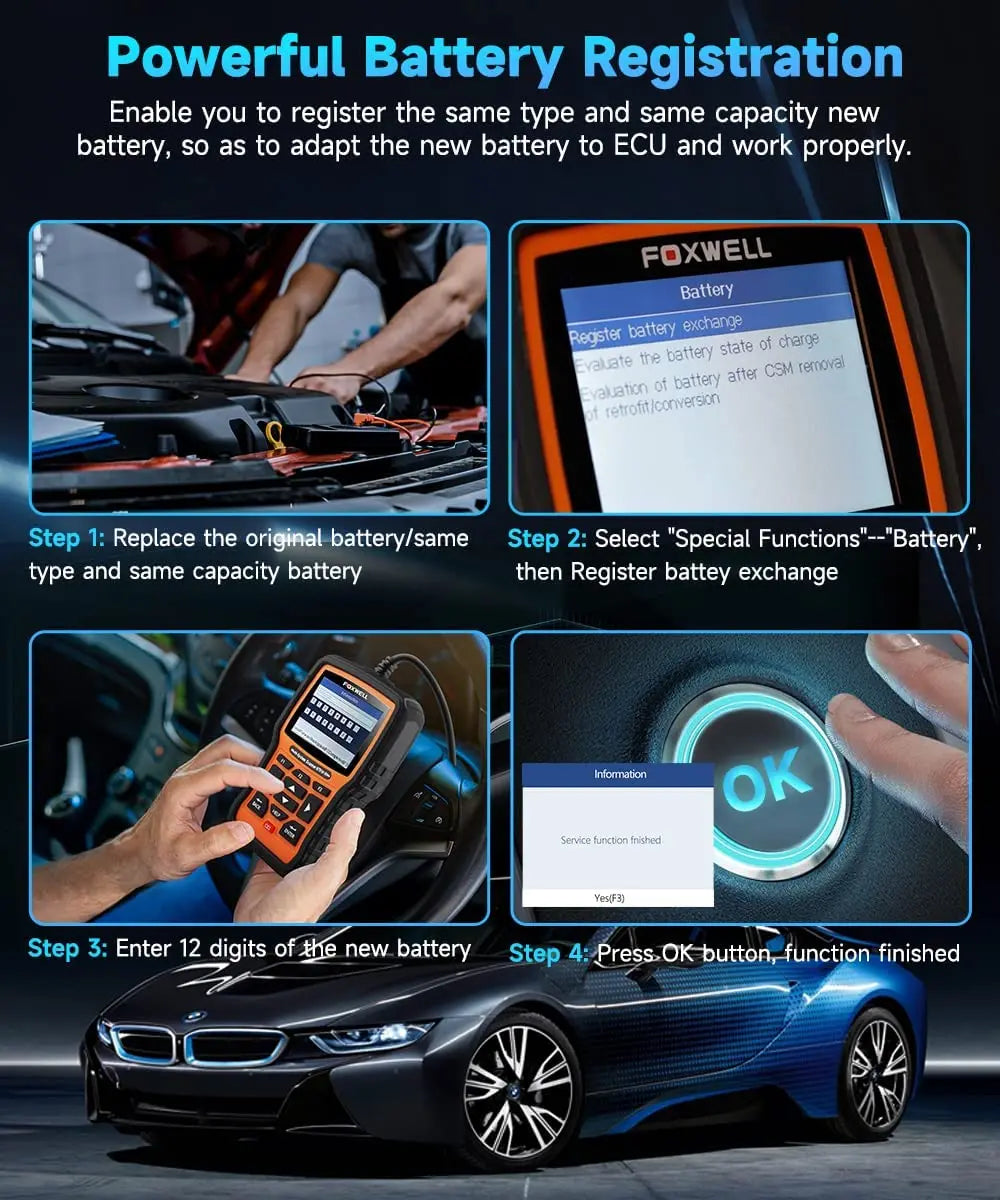 FOXWELL NT510 Elite fit for BMW OBD2 Automotive Scanner Full System Bi-directional Diagnostic Tool 30+ Reset OBD2 Code Reader Car Mobile World