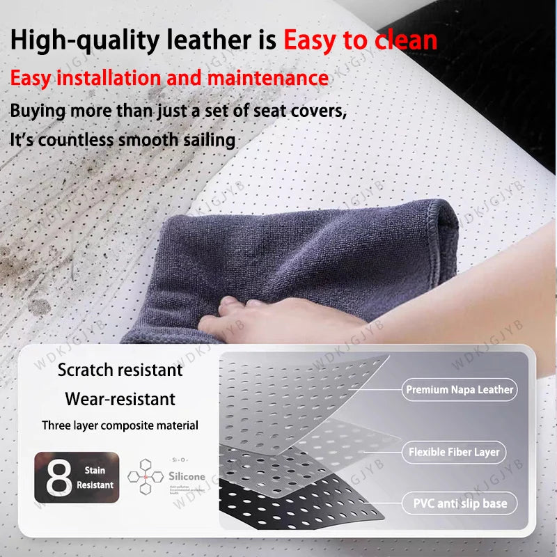 For Tesla Model YL 2026+ Ventilation Seat Cover Breathable Comfortable PU Leather Seat Cushion All-season Car Seat Accessories