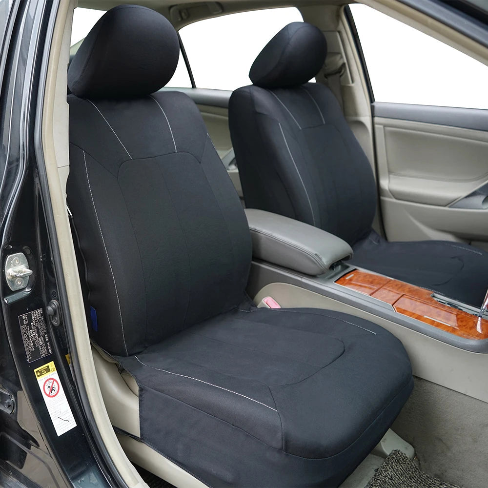 AUTOKING Black Universal Seat Covers For Car 2+1 Type Split Car Seat Cover High Quality Polyester With Airbag  Compatible CM World