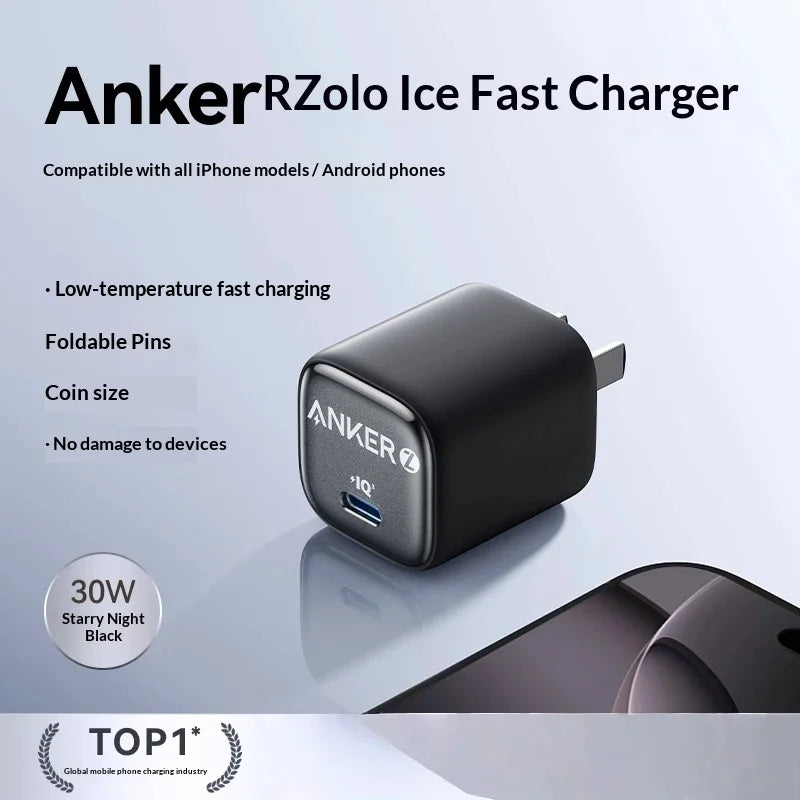 Anker 30w Pd Fast Charger Ice Sensing Usb C Wall Charger For Phone 16 Pro Max Phone 15 Pro Portable Mobile Phone Power Adapter