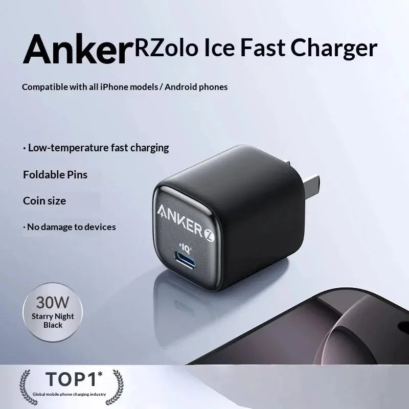 Anker 30w Pd Fast Charger Ice Sensing Usb C Wall Charger For Phone 16 Pro Max Phone 15 Pro Portable Mobile Phone Power Adapter Car Mobile World