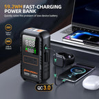PAIVIROKU 4-IN-1 Car Jump Starter with Air Compressor 5000APeak Auto Battery Booster 150PSI Air Pump Power Bank Tire Inflator