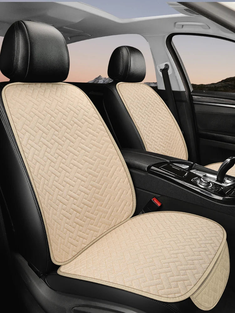 Car seat cushion, all season universal linen, driver's seat cover, small waist, single piece three piece set, half pack CM World
