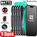 1-5PCS Matte Privacy Tempered Glass Screen Protector For iPhone 18 Pro Max 17 16 15 14 Plus 13 12 11 XR XS Dust Free Instal Film
