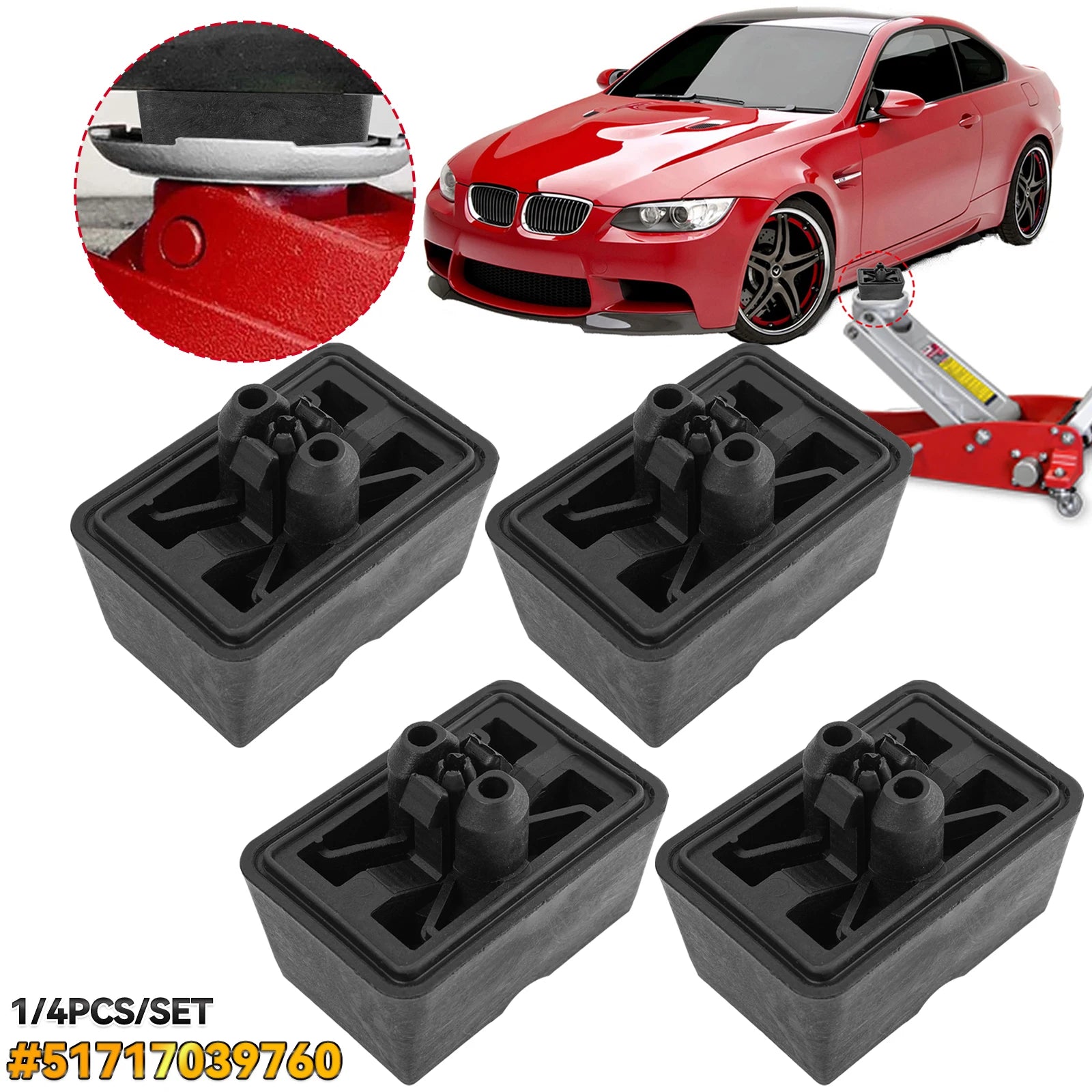 1pc/4pcs Lift Jacking Point Support Plug Plate Block Jack Pad for BMW 6 7 Series Mini R50 R53 R55 R56 R57 R58 R59 51717039760 CM World