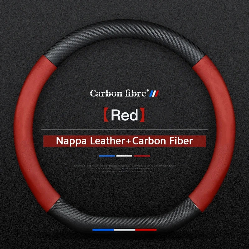 Car Carbon Fiber Steering Wheel Cover For Renault Scenic Clio Laguna 2 3 4 5 KangooFluence Megane Trafic Talisman Twingo Kaptur CM World