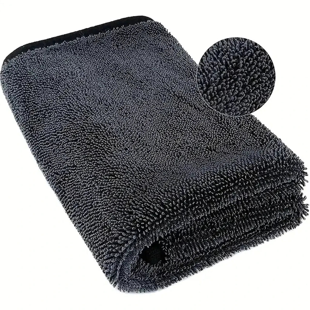 Dark gray car microfiber towel, oversized strong absorbent car wash cloth, high-efficiency cleaning wipe cloth CM World
