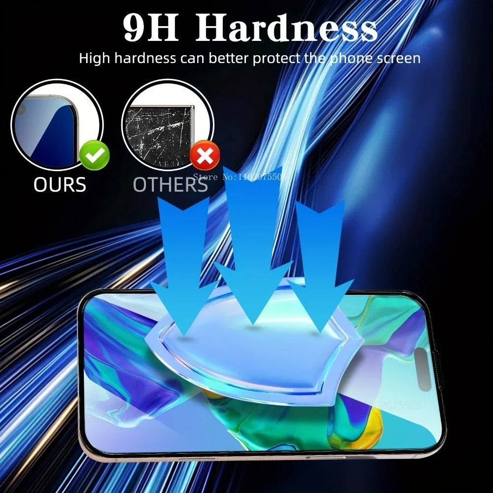 5Pcs 9H Tempered Glass for IPhone 16 Promax 14 Plus 15 Promax 11 12 13Mini 7 8 Screen Protector 17 Promax 15 Plus 16E Black Edge Car Mobile World