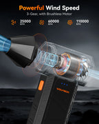 WOLFBOX MF50 Electric Air Duster Air Blower-110000RPM Super Power, Rechargeable 3-Gear Brushless Motor for Car/PC/Home/Outdoor CM World