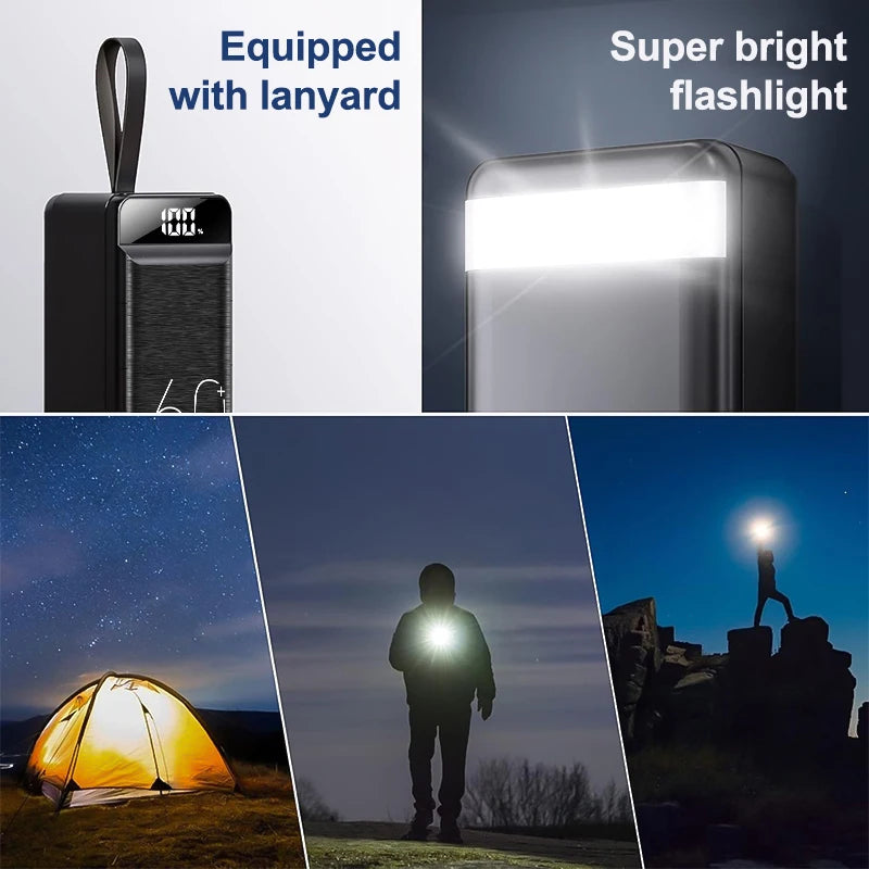 hganus 60000mAh Power Bank QC PD3.0 22.5W Fast Charging Powerbank Portable Charger External Battery For iPad iPhone Xiaomi Car Mobile World