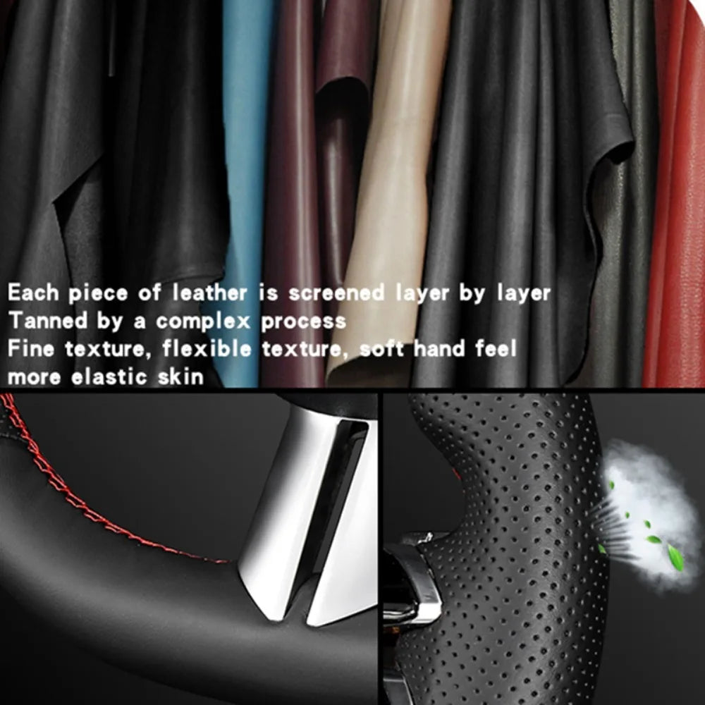 Car Steering Wheel Cover Carbon Fiber Leather For Mercedes Benz W176 W246 W205 C117 C218 X218 W213 X156 X253 W166 X166 EQV W447 CM World