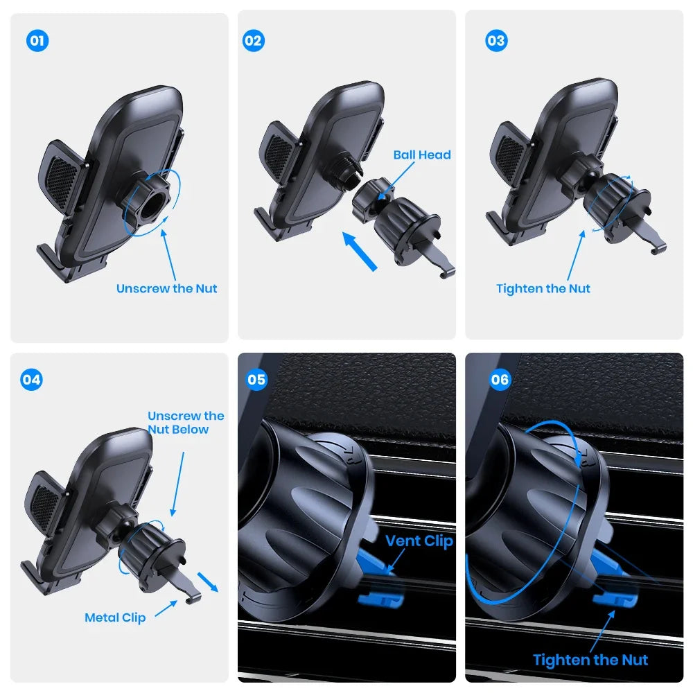 TOPK Super Stable Car Phone Holder, Magnetic Phone Holder Car Dashboard and Air Vent Mount, Compatible with All Smartphones