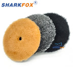 Sharkfox 5/6Inch High Density Lambs Woollen Polish buffing Pad Wool Polishing Pad for Car Polisher Wool Pad