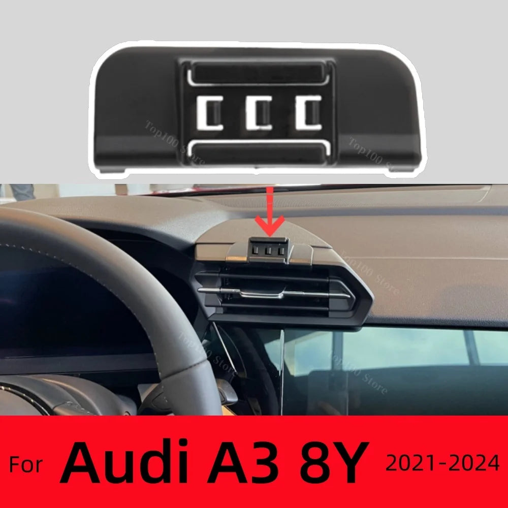 For Audi A3 8Y 2021-2024 Mobile Car Holder Fixed Bracket Base Special Car Cell Phone Mounts Wireless Charging Cars Accessories CM World