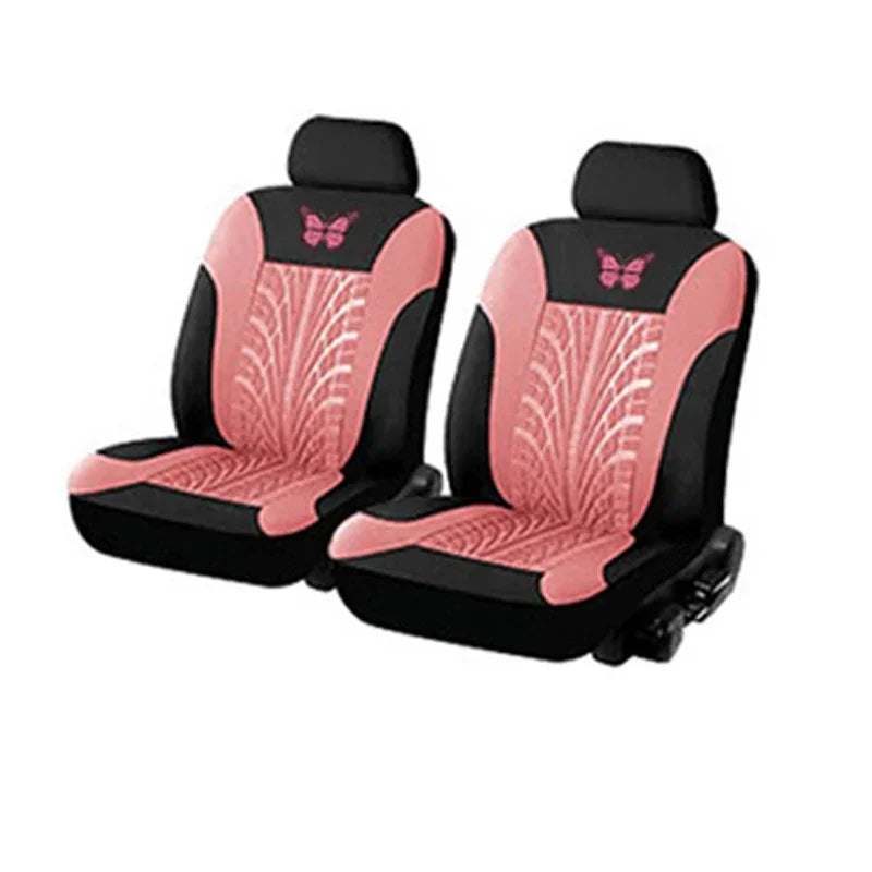 Car Seat Cover Full Set, Universal Butterfly Pattern Embroidery Auto Seat Cover Set CM World