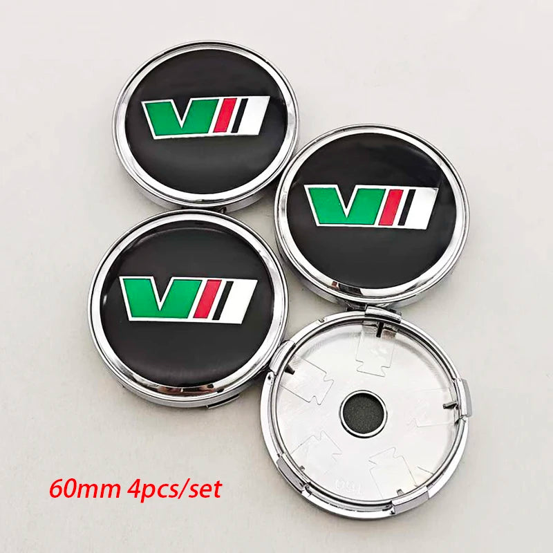 4Pcs 60mm Car Wheel Hub Caps Cover Rim Logo V VRS Badge For Skoda Fabia Octavia Rapid Kodiaq Superb A4 A5 Mk3 karoq Accessories