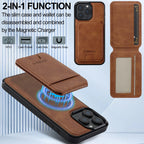 2 In 1 Detachable Leather Case For iPhone 16 17 Air 16E 15 14 13 12 11 Pro XS Max XR 8 Plus SE Mini Card Pocket Magnetic Cover